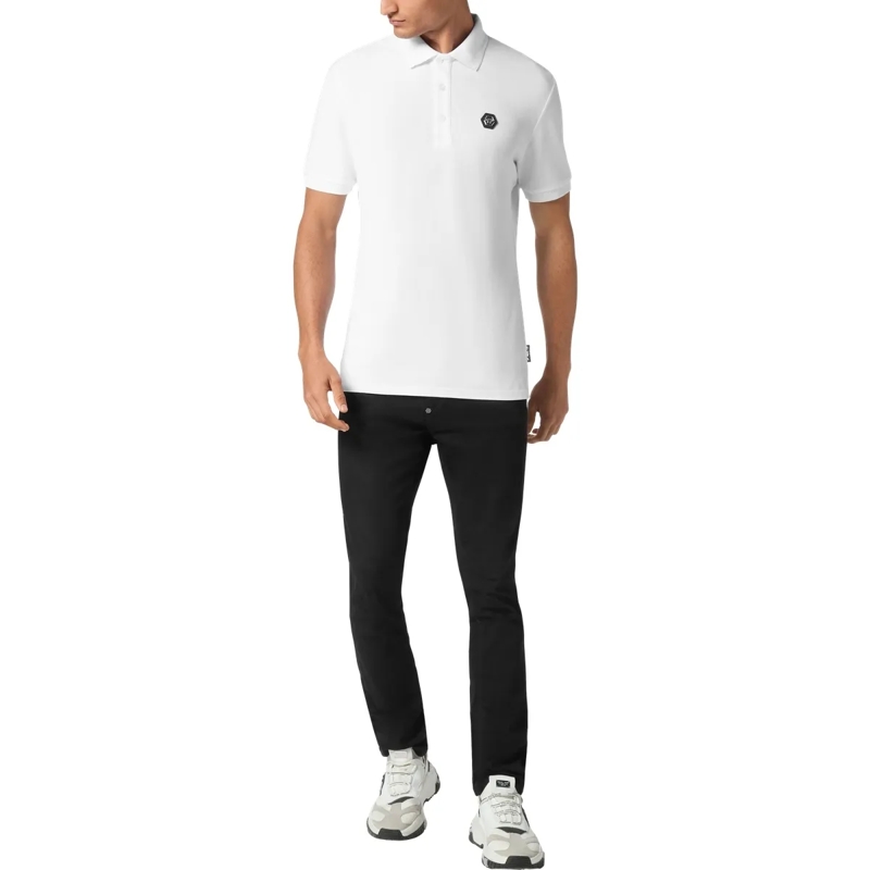 Philipp Plein Top Poloshirt Gothic Plein weiss(Image 4)