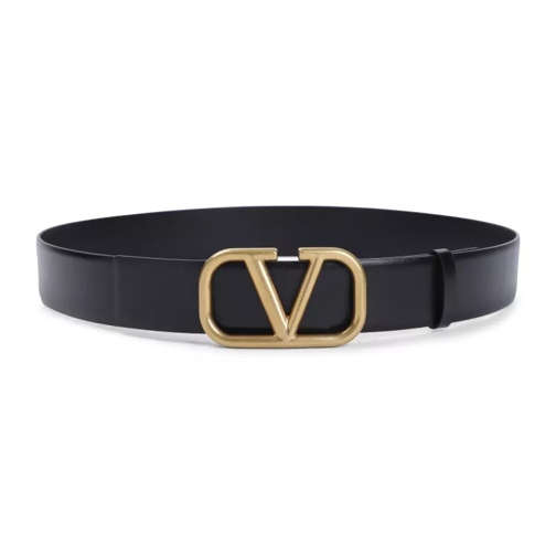 Valentino Ceinture en cuir Vlogo Signature Buckled Belt Black