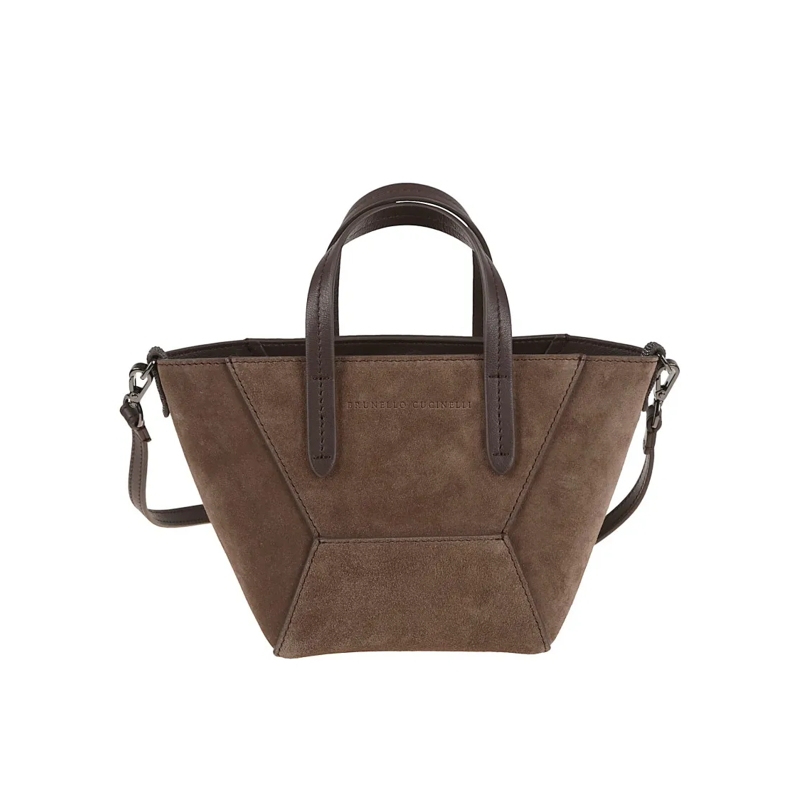 Brunello Cucinelli Schultertasche Structured Soft Leather Shoulder Bag Brown