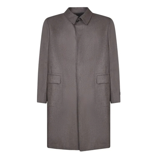 Canali Grey Wool Coat Grey 