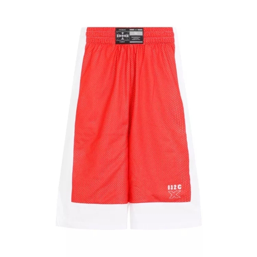 032c Lax Layered Red Polyester Shorts Red 