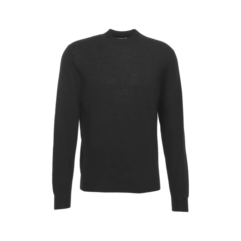Gender Pullover High Collar Slim-Fit Knit Sweater In Fabric Black