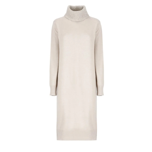 Fabiana Filippi Beige Wool, Cashmere And Silk Dress Neutrals Midi-klänningar