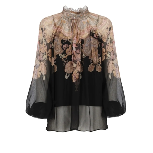 Zimmermann Blusen Illustration Blouse Black