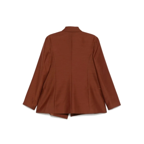 BITE STUDIOS Blazer Relaxed Rust Brown Open Blazer With Peak Lapels Red (Image 2)