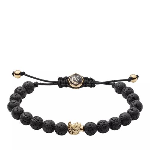 Diesel Stacked Lava Bead Bracelet Gold Armband