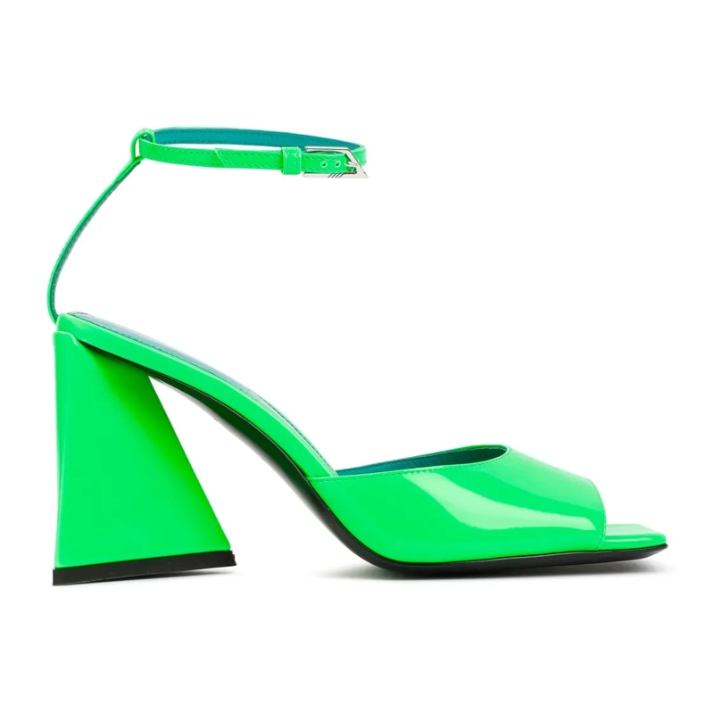 The Attico Sandalen Green Leather Piper Sandal Green