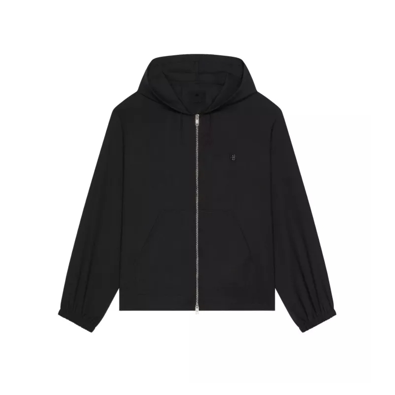Givenchy Hoodie Zipped Wool Hoodie Black