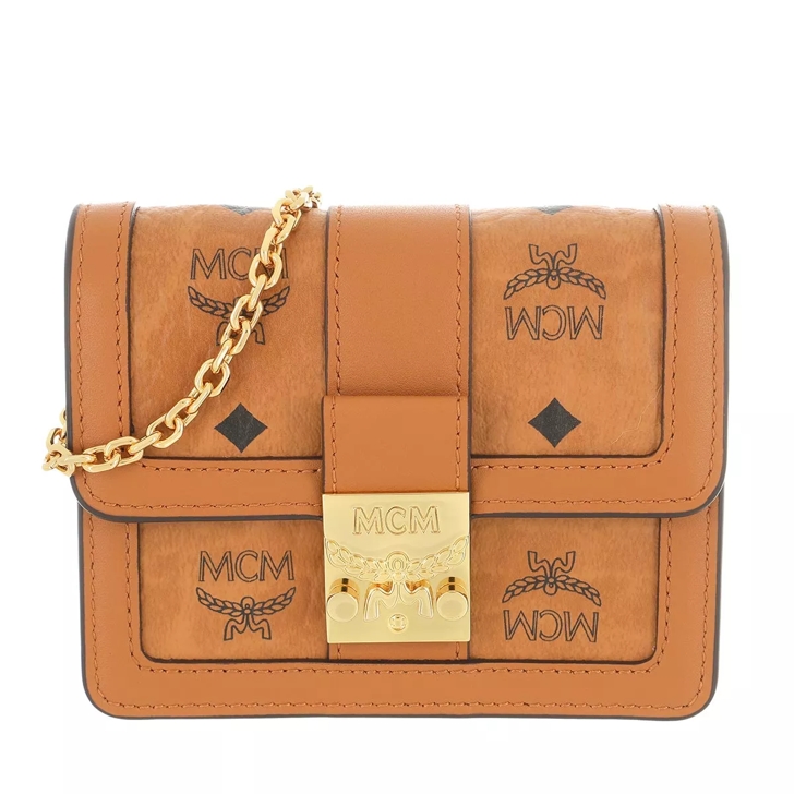 Mcm Tracy Chain Wallet in Visetos Cognac