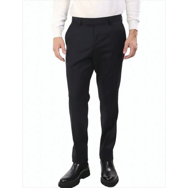 Boss Chino Tailored Black Chinos With Straight Leg White