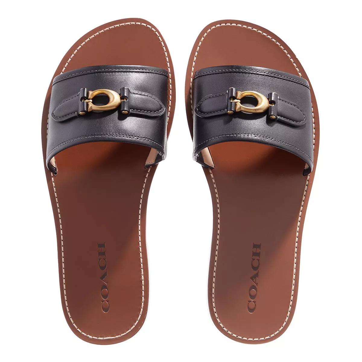 Coach leather hot sale slides