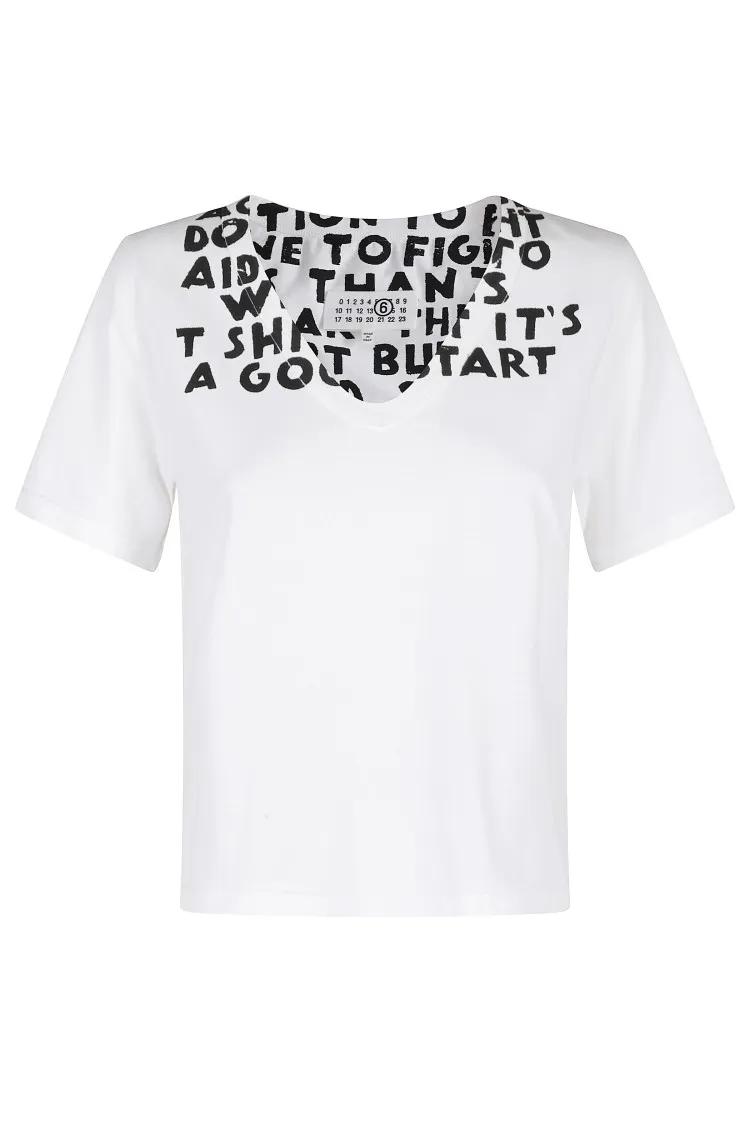Thumbnail - MM6 Maison Margiela - Aids T-Shirt - White - Größe S - weiß