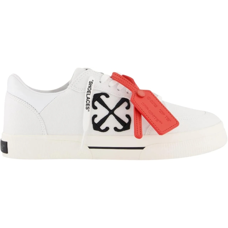 Off-White Low-Top-Sneaker Heren New Low Vulcanized Canvas Wit weiß