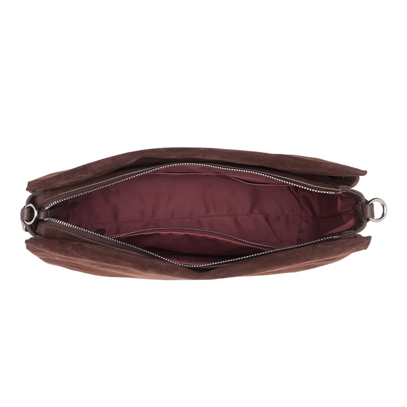 Coccinelle Satchel Boheme Suede Bimaterial Brunette/Brunet(Image 6)