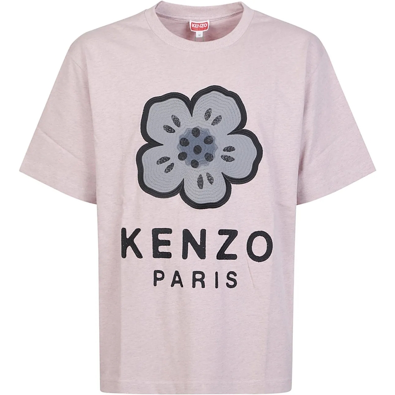Kenzo T-Shirt Gots Boke Flower Embroidered Oversize T-shirt Pink rose