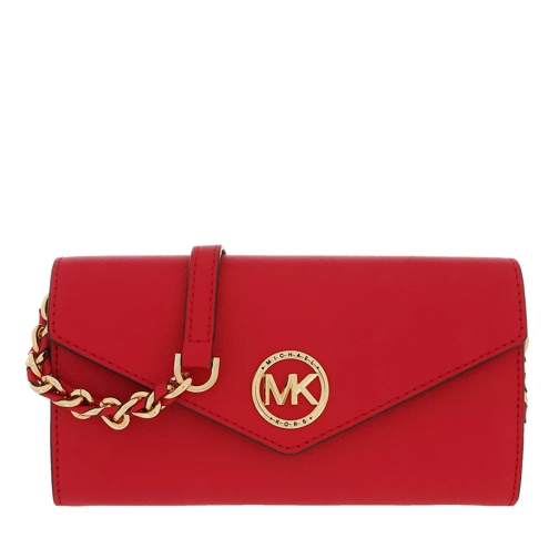 MICHAEL Michael Kors Large Wallet On Chn  Handbag  Leather Bright Red Wallet On A Chain