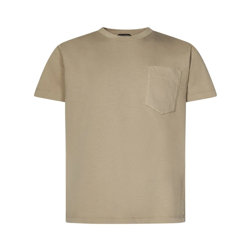 Tom Ford T-Shirt Dove Grey Cotton T-Shirt With Pocket Grey