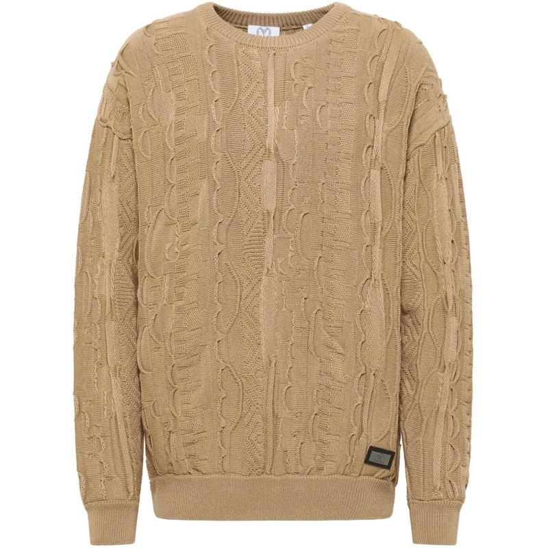 Carlo Colucci Pullover Knit Sweater Plain Beige beige