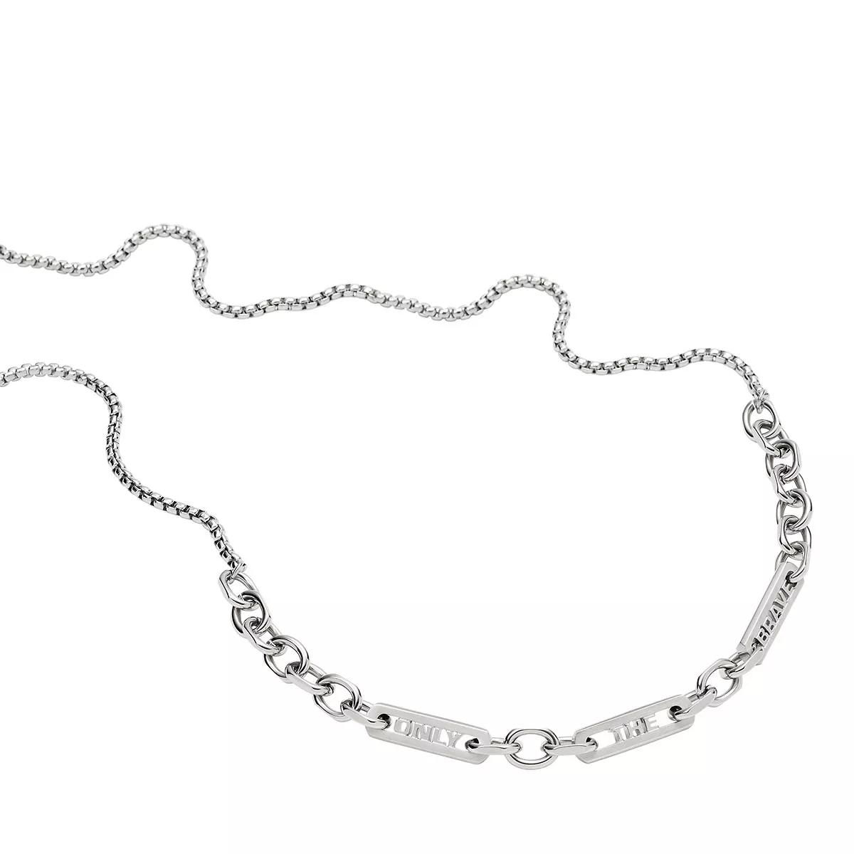 Diesel Stainless Steel Chain Necklace Silver | Mittellange Halskette