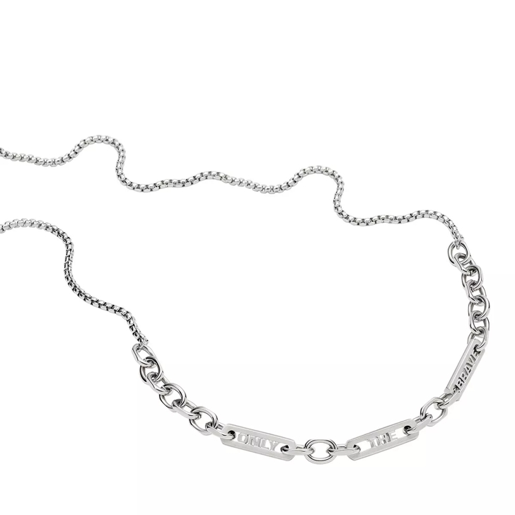 Chain Stainless | Silver Steel Halskette Necklace Mittellange Diesel