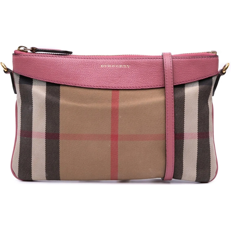 Burberry Sac à bandoulière House Check Canvas Derby Peyton Crossbody braun