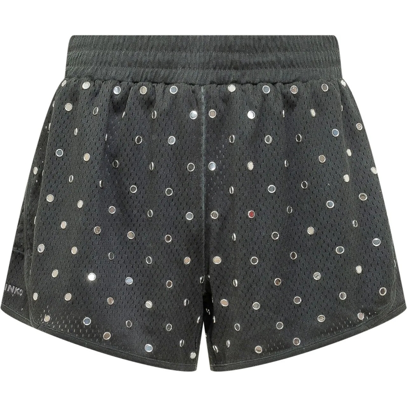 Pinko Shorts Short in Rete con Strass schwarz