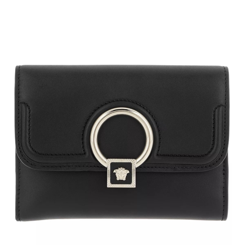 Versace Zip Around Wallet Vitello Black/Light Gold Flap Wallet