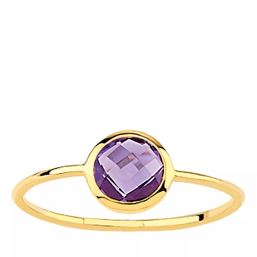 Indygo Chance Ring Purple Amethyst Yellow Gold Anello solitario