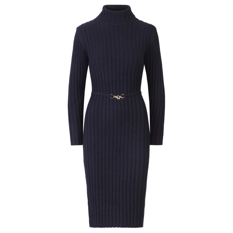 Apart Midikleid Midistrickkleid dunkel-blau
