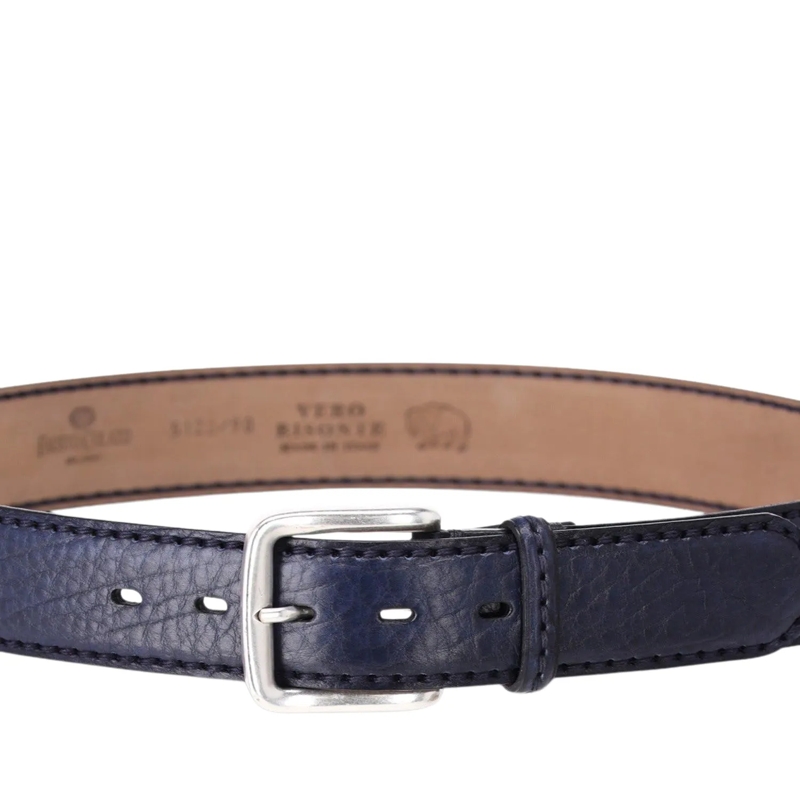 Fausto Colato Ledergürtel Gürtel aus Bisonleder blau