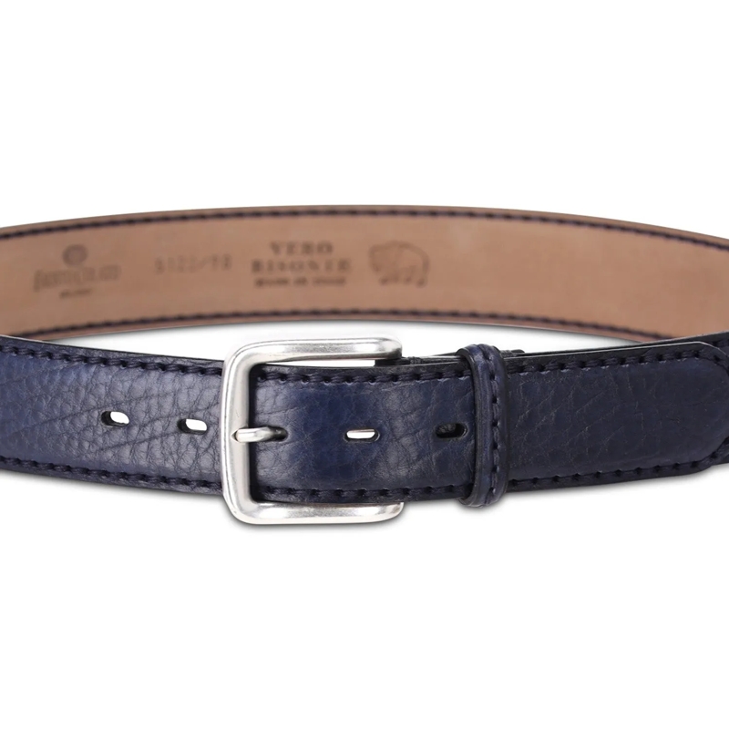 Fausto Colato Gürtel Gürtel aus Bisonleder blau(Image 2)