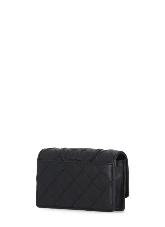 TORY BURCH Shoppers Black Leather Shoulder Bag in zwart