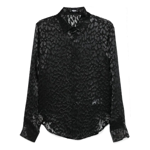 Versace Black Leopard-Print Shirt Black Skjortor