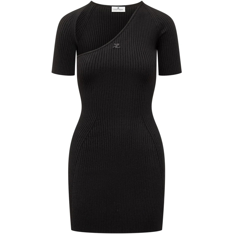 Courrèges Mini-robe Abito Slash schwarz