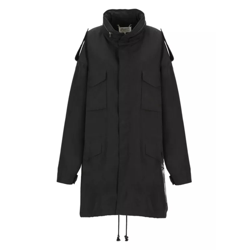 Maison Margiela Black Coat With Zip Black 