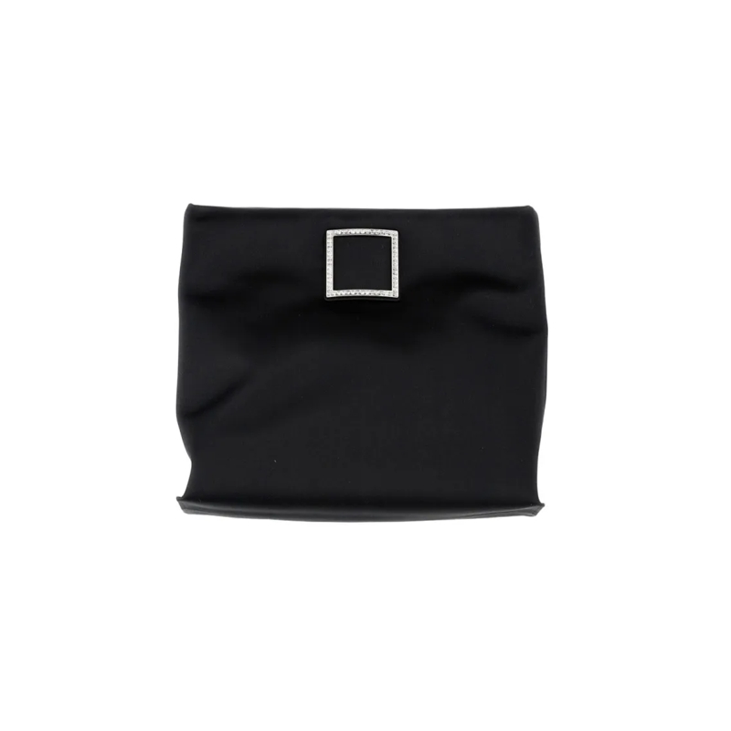 Roger Vivier Crossbodytas Rectangular Black Clutch With Sparkling Square Buc Black