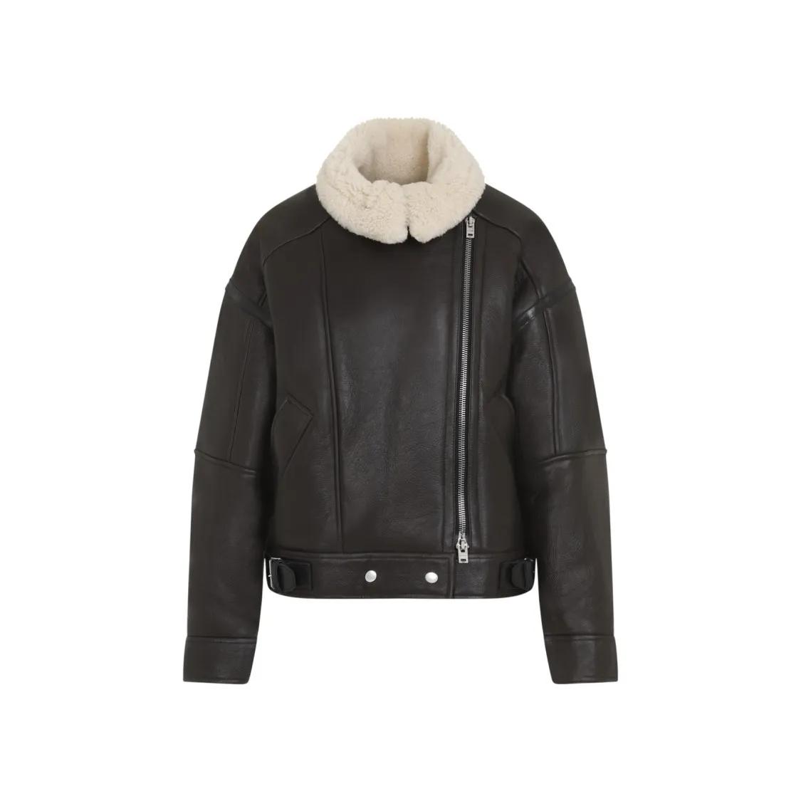 Acne Studios - Dark Brown Calf Leather Jacket - Größe 36 - braun