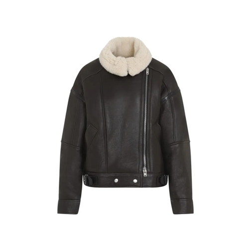 Acne Studios Dark Brown Calf Leather Jacket Brown Läderjackor