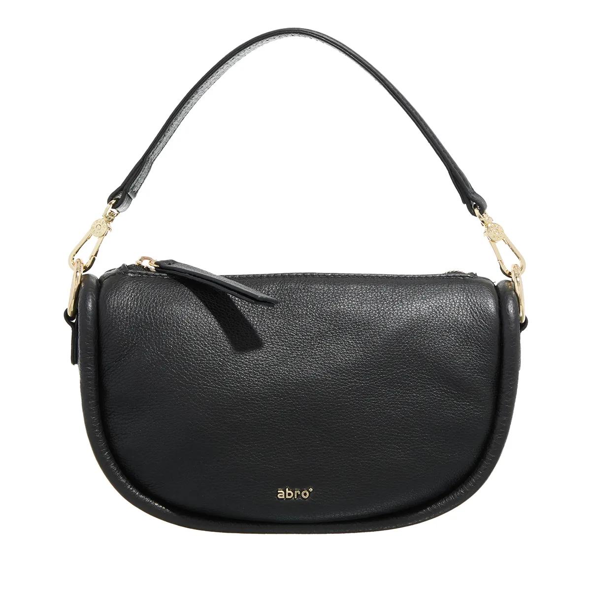 Abro Hobo Bags - Umhängetasche Willow/ Black/Gold - Gr. unisize - in Schwarz - für Damen - aus Leder & Leder & Textil & Leder