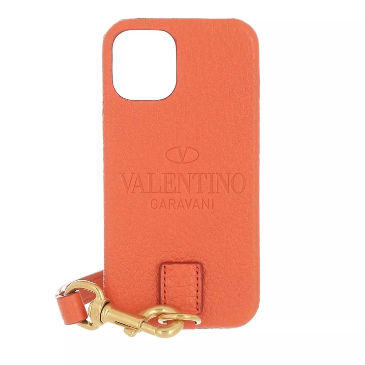 Valentino Garavani iPhone 12 Mini Logo Neck Case Orange Zest