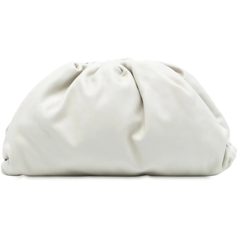Bottega Veneta Clutch Lambskin The Pouch weiß