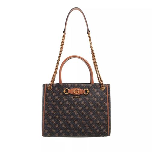 Guess Izzy High Society Carryall Brown Logo/Cognac Tote