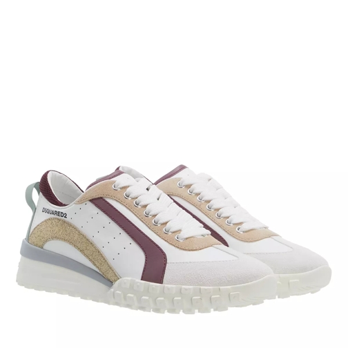Dsquared2 Logo Sneakers Leather White Bordeaux Low-Top Sneaker