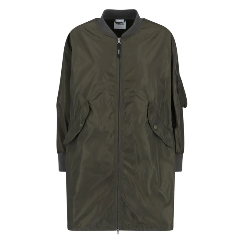 Aspesi Overgangsmantel Technical Zip-Up Coat – Green Green