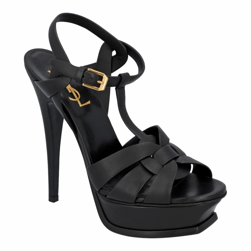 Saint Laurent Sandalen Tribute Platform Sandals Black Black