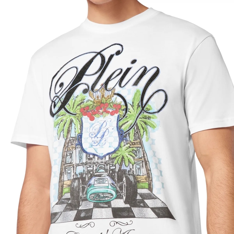 Philipp Plein T-Shirt T-Shirt Rundhalsausschnitt Mit Schmucksteinen weiss(Image 5)