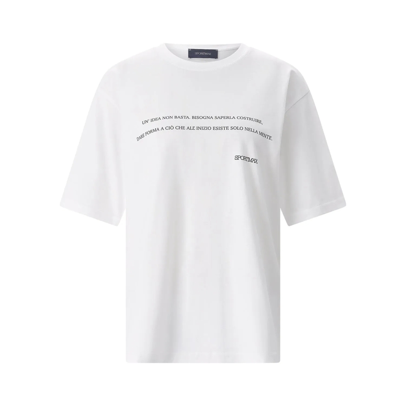 Sportmax T-shirt Crewneck T-Shirt With Chest Print White