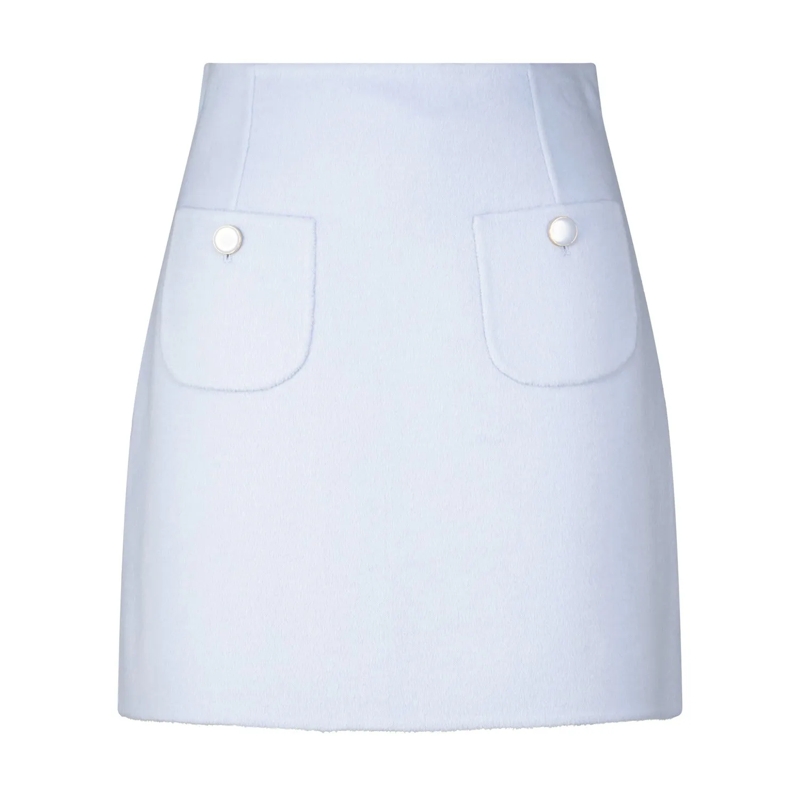 Riani Midirock Mini-Stoffrock aus Wollmix Hellblau