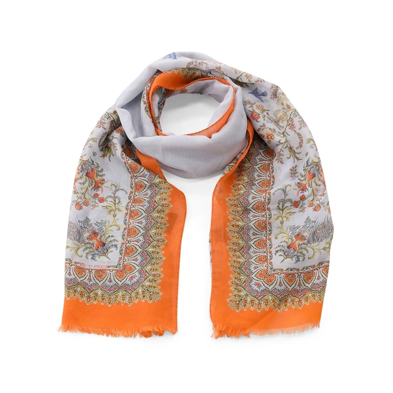 Etro Écharpe légère Tuch aus Baumwollmix mehrfarbig