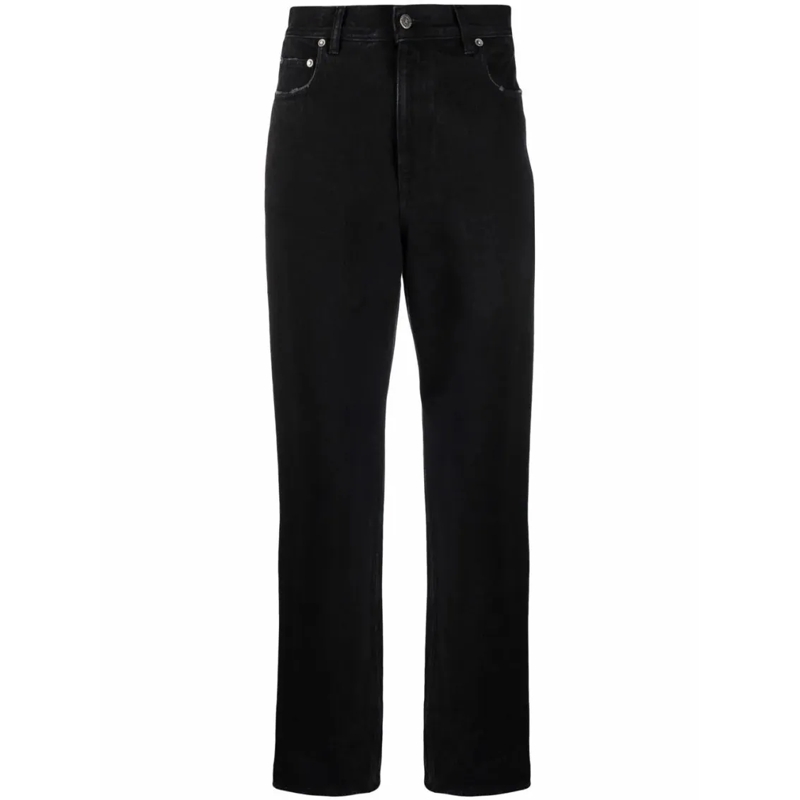 Golden Goose Jeans Logo-Patch Straight-Leg Trousers Black